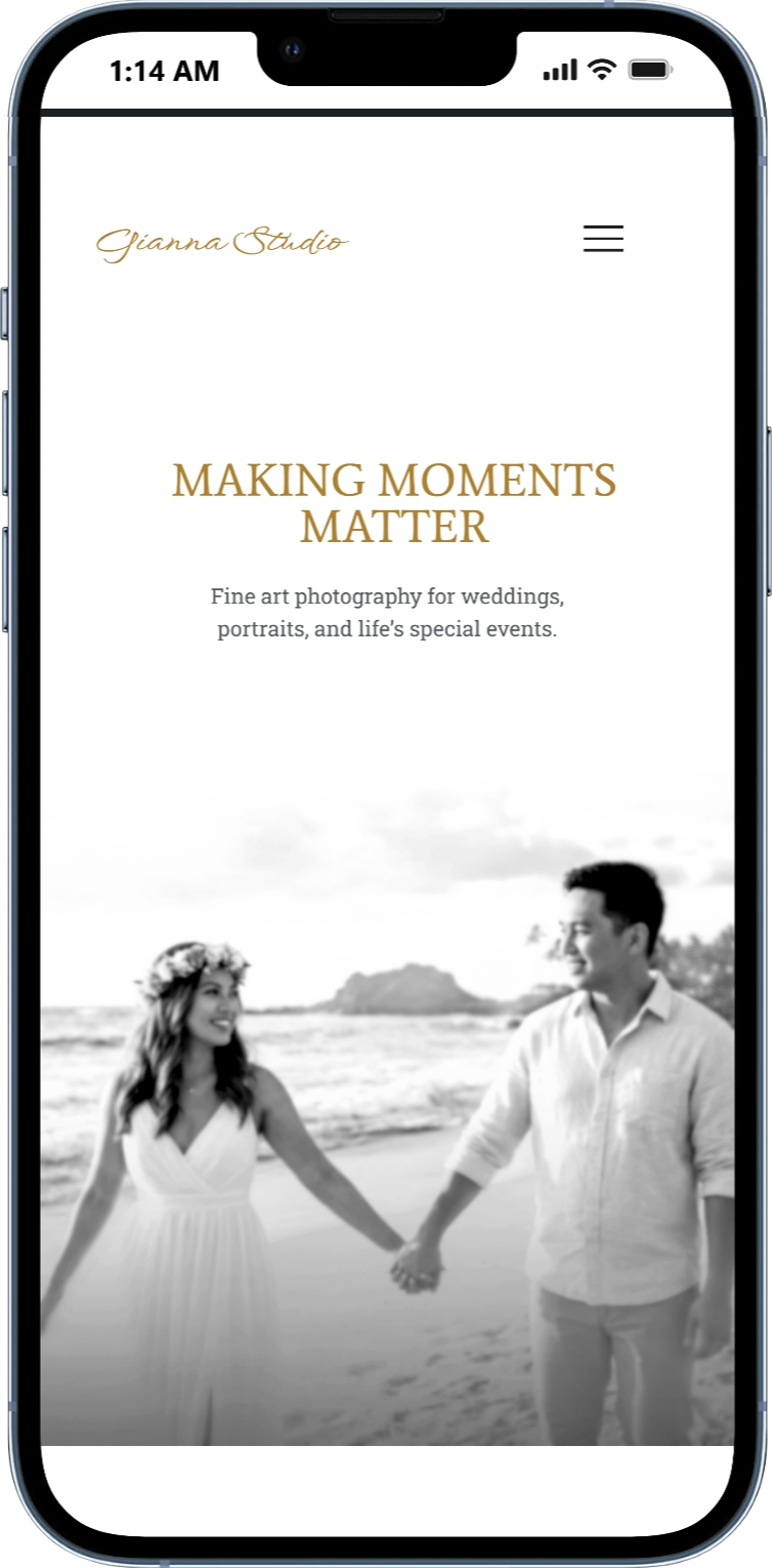 Gianna Studio — WordPress mobile build