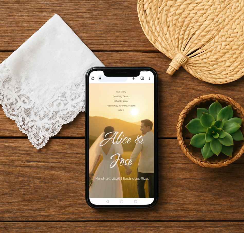 Wedding website flatlay